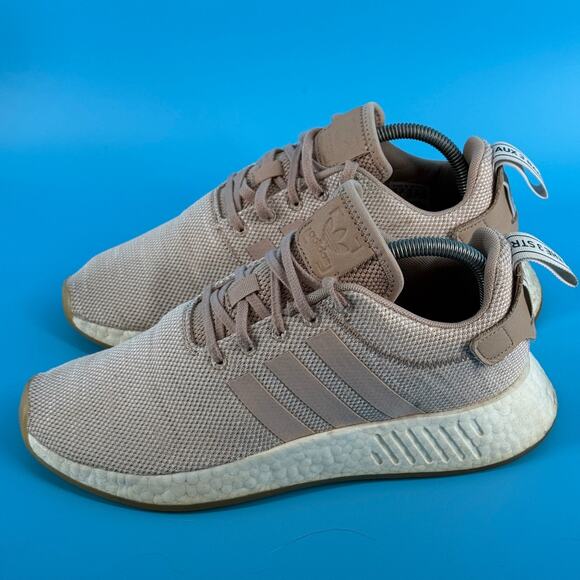 Adidas NMD R2 Womens Size 9 Tan Beige Navy Casual Running Sneakers Athleisure - Picture 7 of 13
